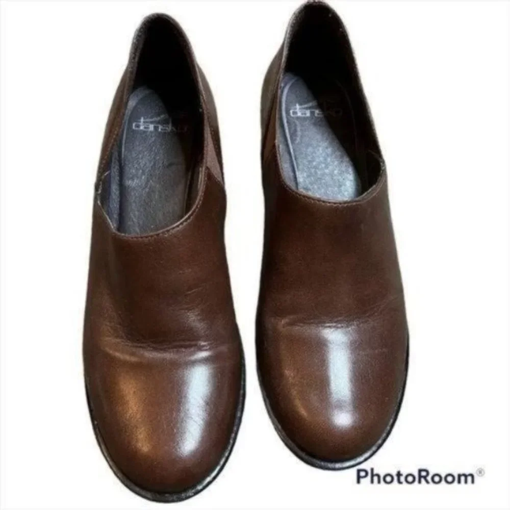 Dansko Baylee Brown Leather Slip On Clog Womens Size 38 - Picture 5 of 9